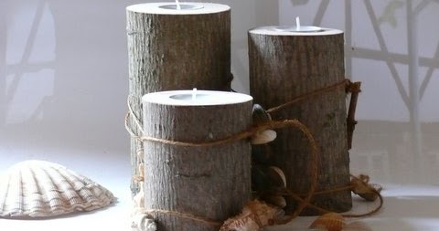 gk kreativ: Holzteelichter im maritimen Look