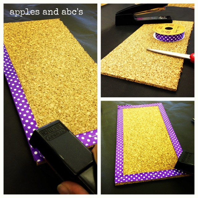 Cork Board DIY Apples and ABC's