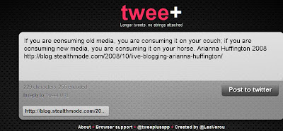 Twee+ example, tweet shortener