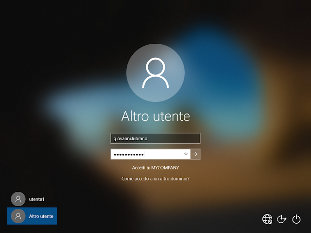 Logon con account utente appartenente al dominio Logon con account utente appartenente al dominio