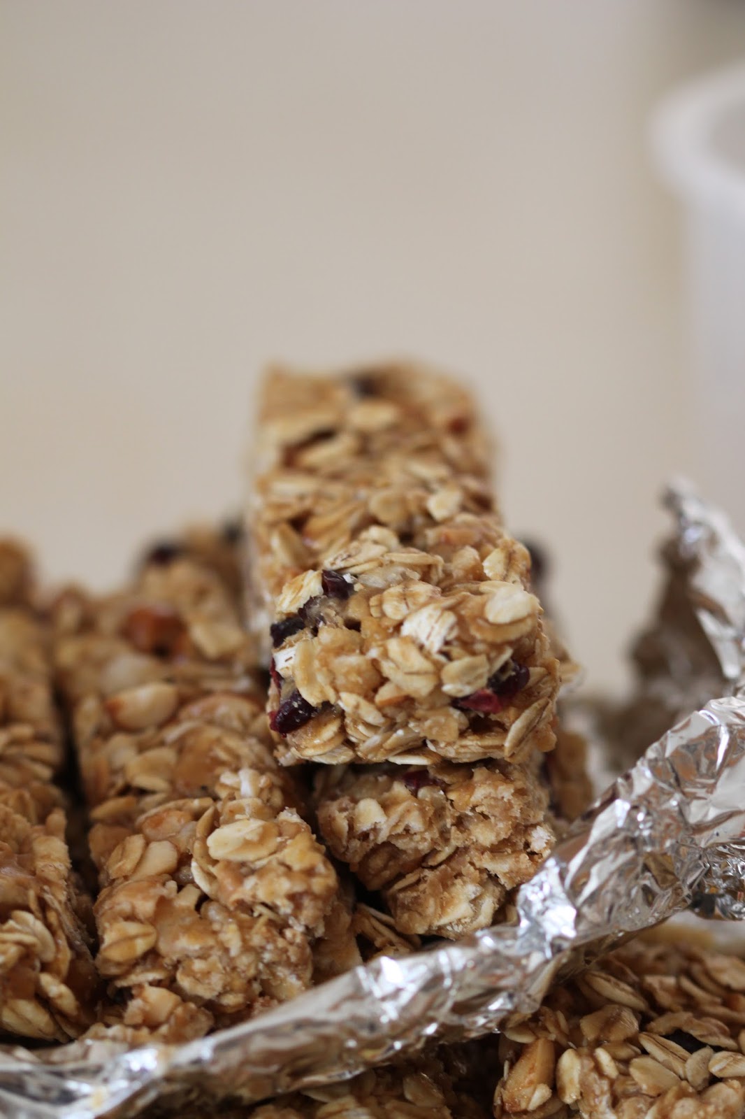 Tortillas and Honey Chewy Peanut Butter Granola Bars with Banana Chips and Dried Cranberries
