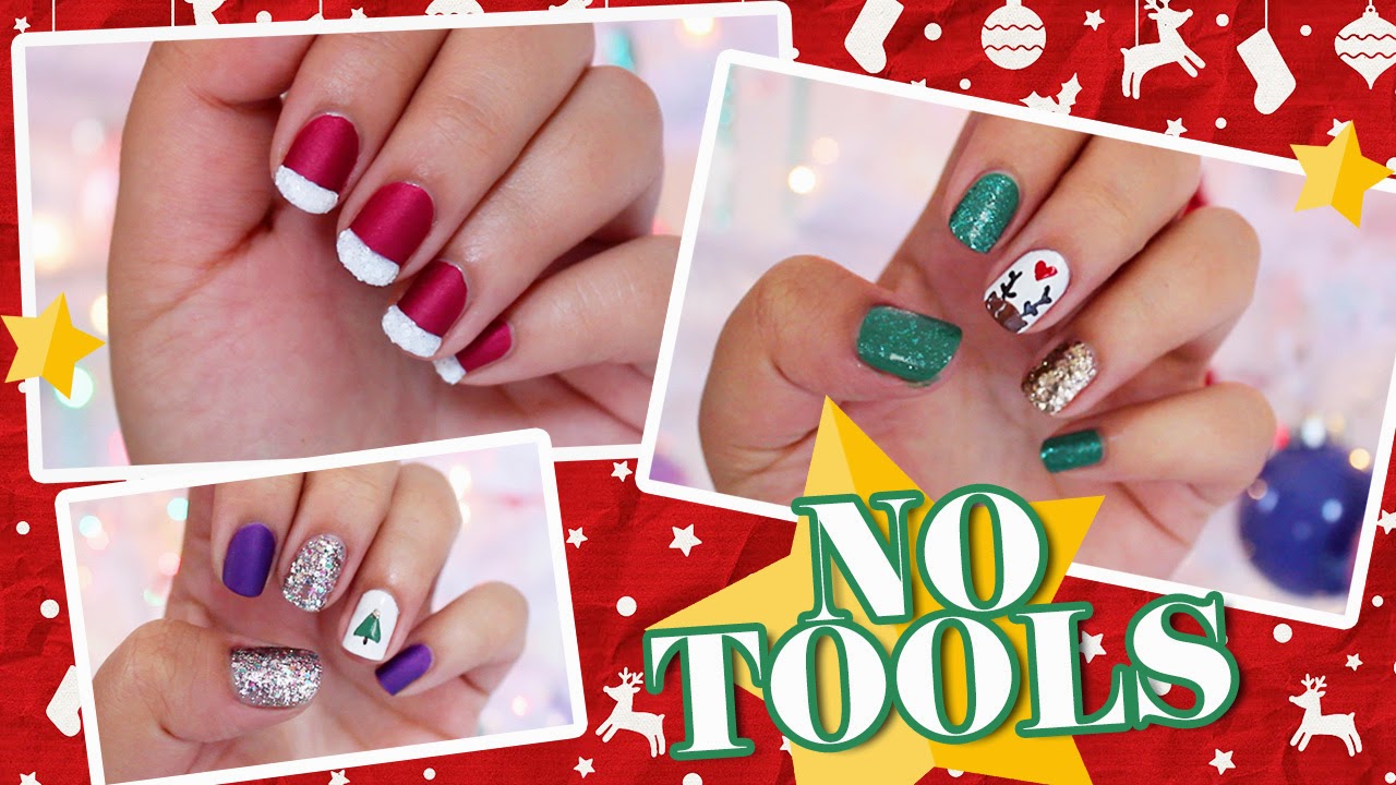 No Tool Christmas Nail Art Tutorials - wide 10