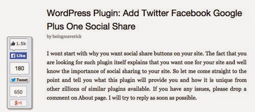 Add Twitter, Facebook Like, Google plus one Social share Add Twitter, Facebook Like, Google plus one Social share