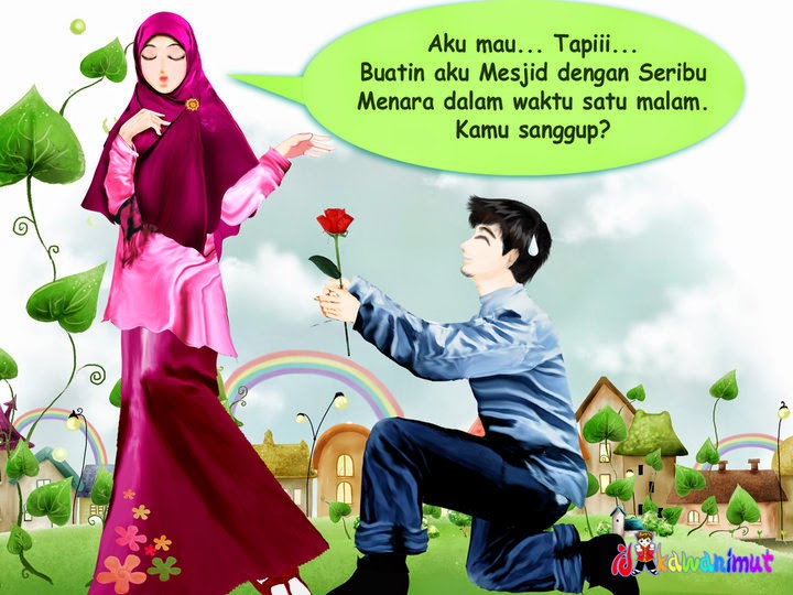 Gambar Kartun Romantis Islami Terbaru Lucu 