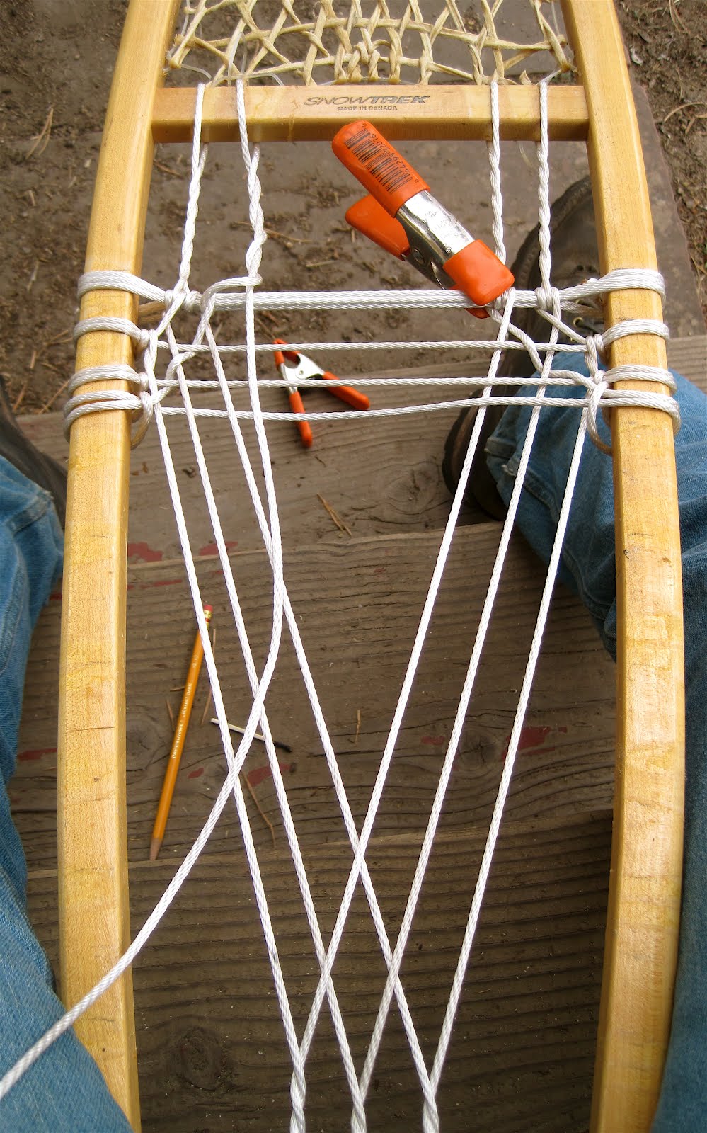 Relacing Wood and Rawhide Snowshoes