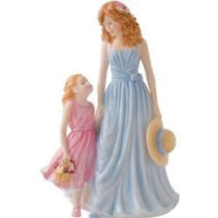 Mother and Daughter Figurine