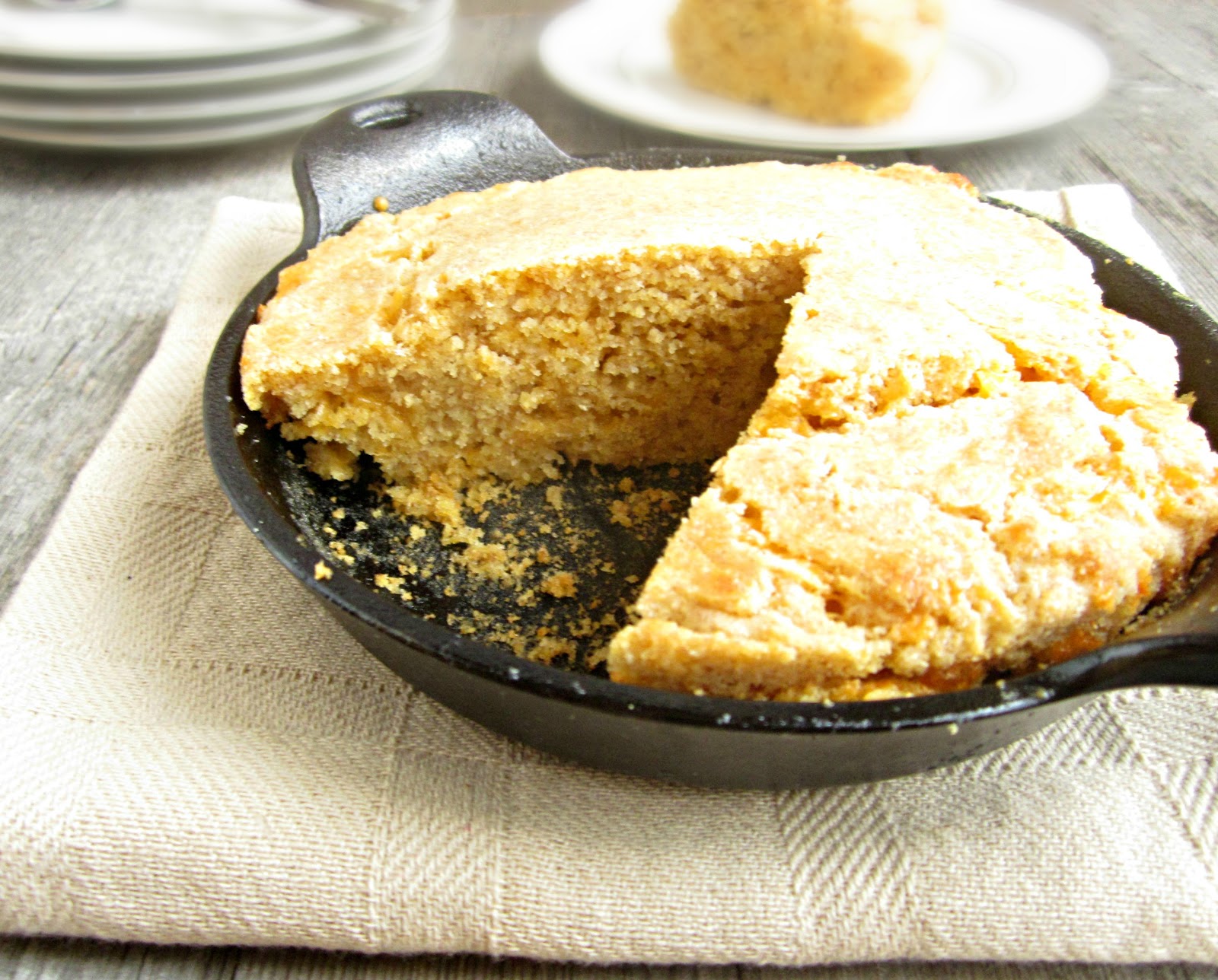 Hungry Couple Skillet Whole Wheat Cheesy Cornbread