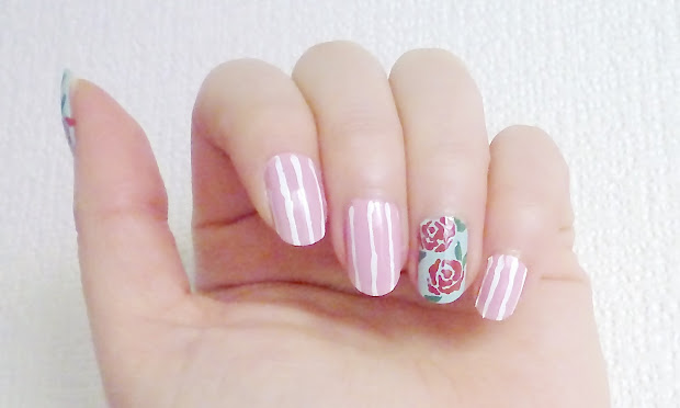makeupmarlin rose fabric nail