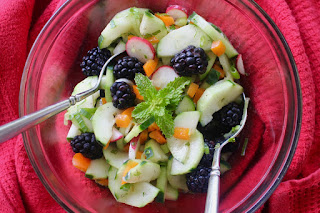 Blackberry Lemon Mint Cucumber Radish Salad