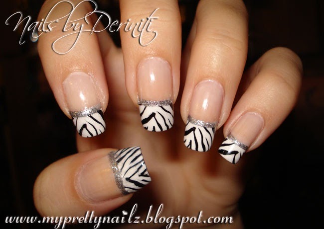 zebra tips nail art