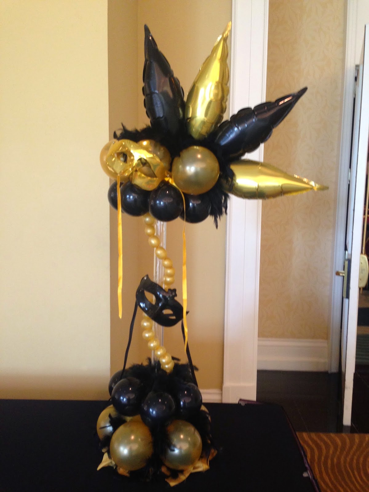 Black And Gold Masquerade Centerpiece : Party people event decorating company masquerade prom