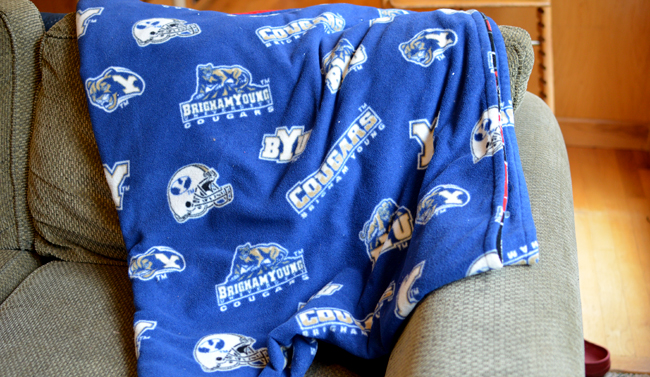 Oval Y BYU Sweatshirt Blanket