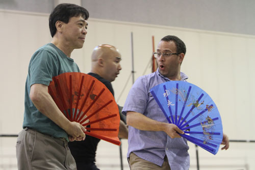 Seattle Opera Blog Meet Our Singers Patrick Carfizzi Ping From Left To Right Julius Ahn Pang Joseph Hu Pong And Patrick Carfizzi Ping Rehe For Turandot Photo By Alan Alabastro