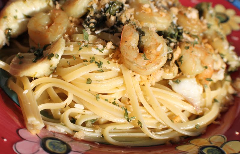 Shrimp and Haddock Florentine Linguine What's Cookin' Italian Style