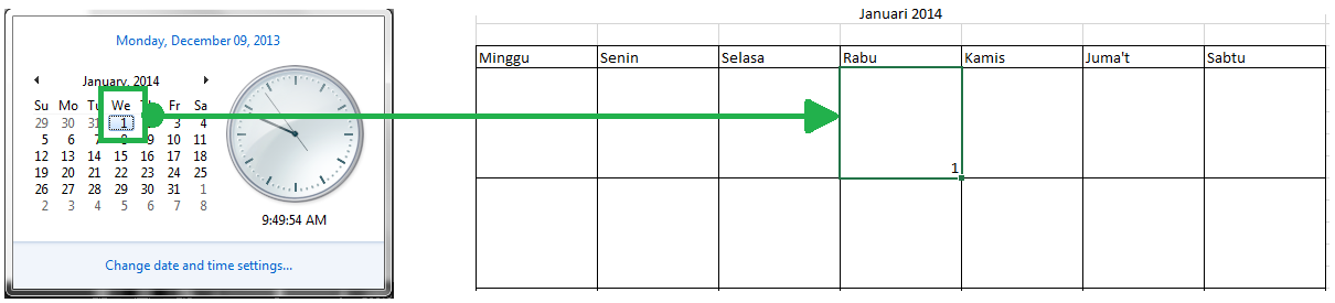 Cara Membuat Kalender Sederhana Menggunakan Excel ~ Berbagi Ilmu