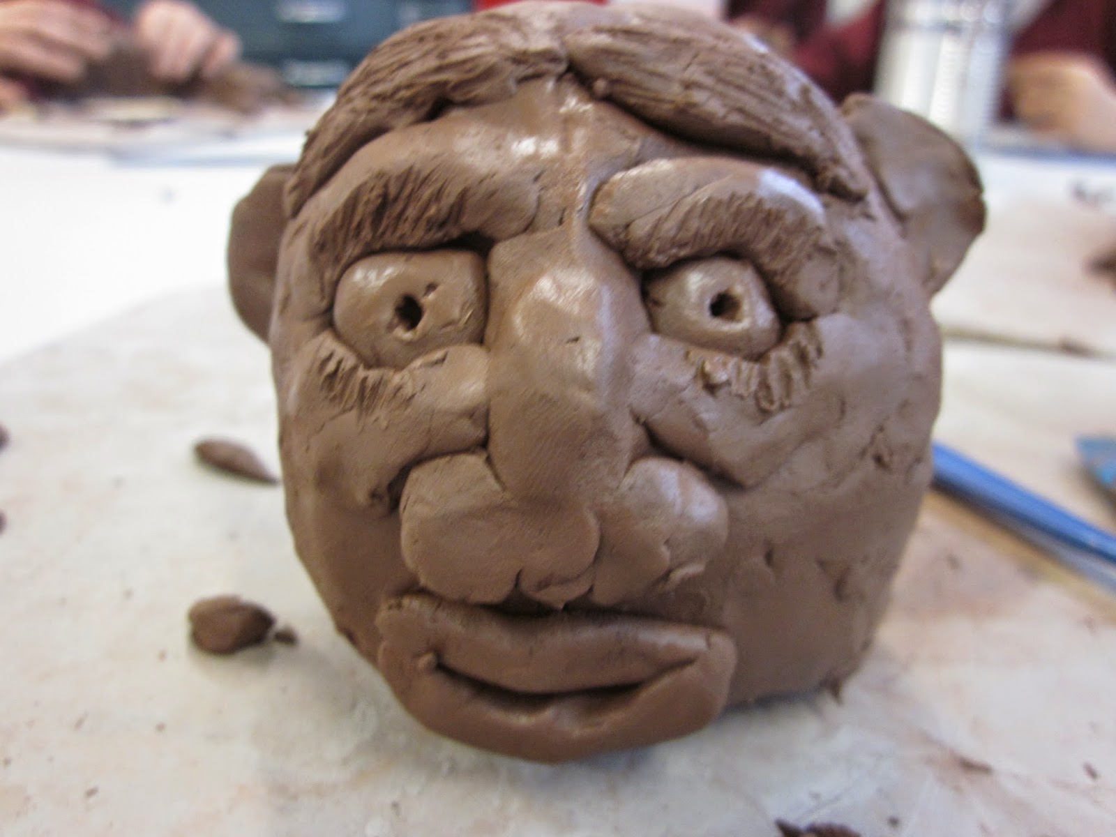 Gomersal Primary School Art Year 5 clay faces