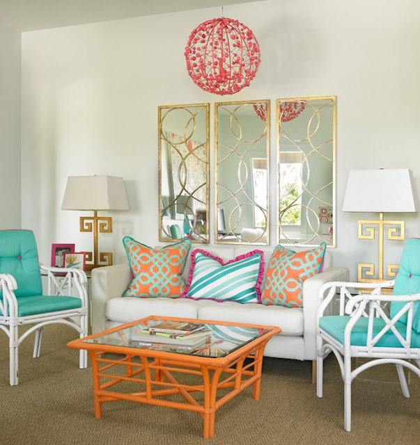 HomeStyling Ana Antunes Coral e Turquoise * Coral e Turquesa