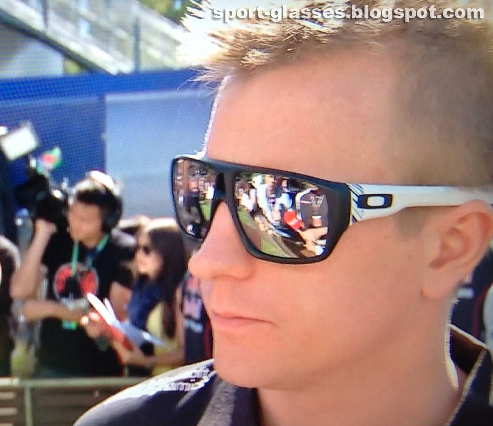 Kimi Raikkonen wearing Oakley Dispatch Sunglasses in a press interview - Australian GP 2013