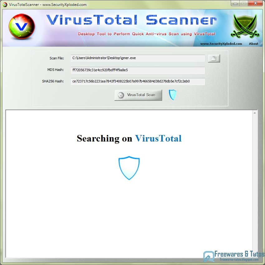 virustotal scanner   un logiciel portable pour envoyer facilement des fichiers suspects sur