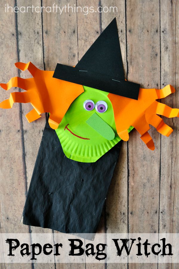Paper Bag Halloween Witch Craft for Kids | I Heart Crafty Things