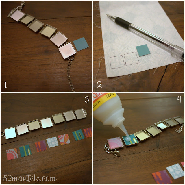 52 Mantels Fabric Scrap Bracelet {Tutorial}