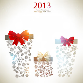 ギフトを型どった新年とクリスマスの背景 Christmas backgrounds with stylized gifts イラスト素材2