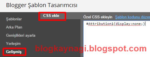 powered by blogger kaldırmak