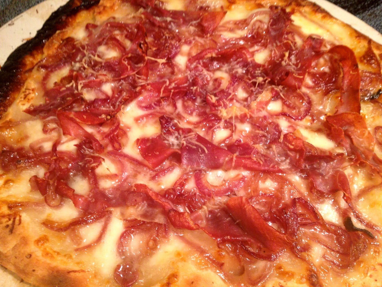 Call Me Mrs. Rapp Caramelized Onion & Prosciutto Pizza