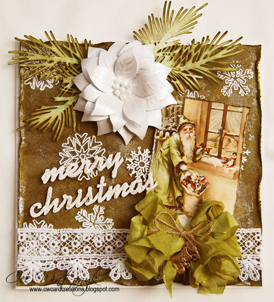 CW Card Creations Mixed Media Christmas Card