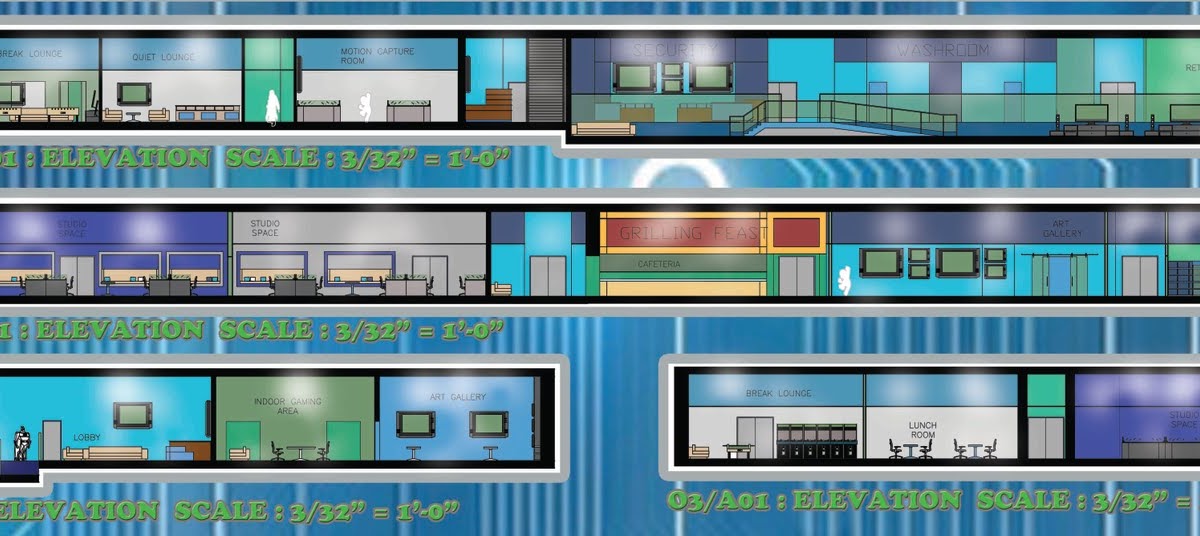 Portfolio Video Game Center Floor plan & Elevation