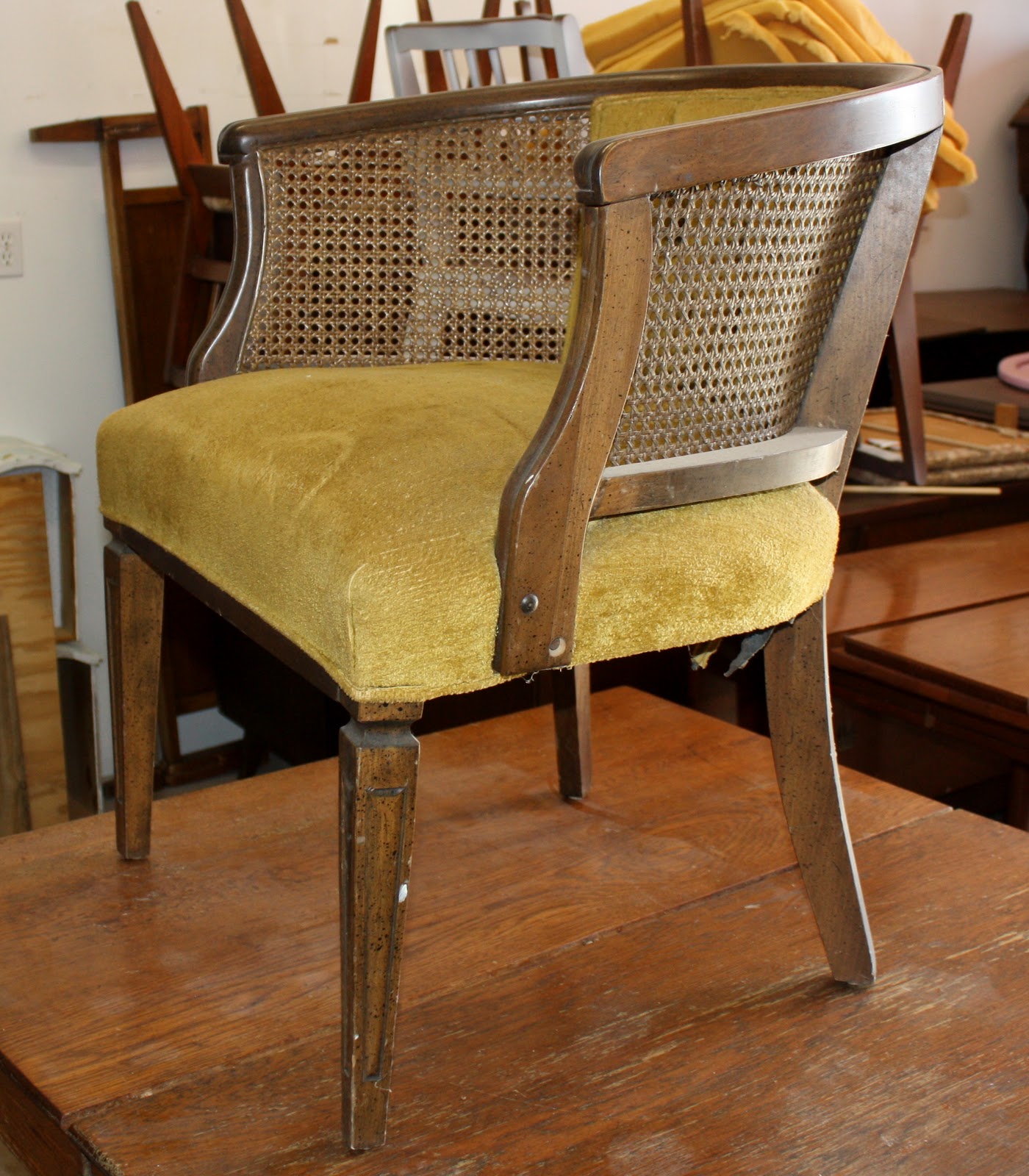 Artichoke Alley: Barrel Chairs with Cane Sides