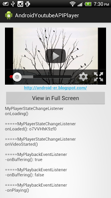 Example to use YouTubePlayerFragment of YouTube Android Player API Example to use YouTubePlayerFragment of YouTube Android Player API