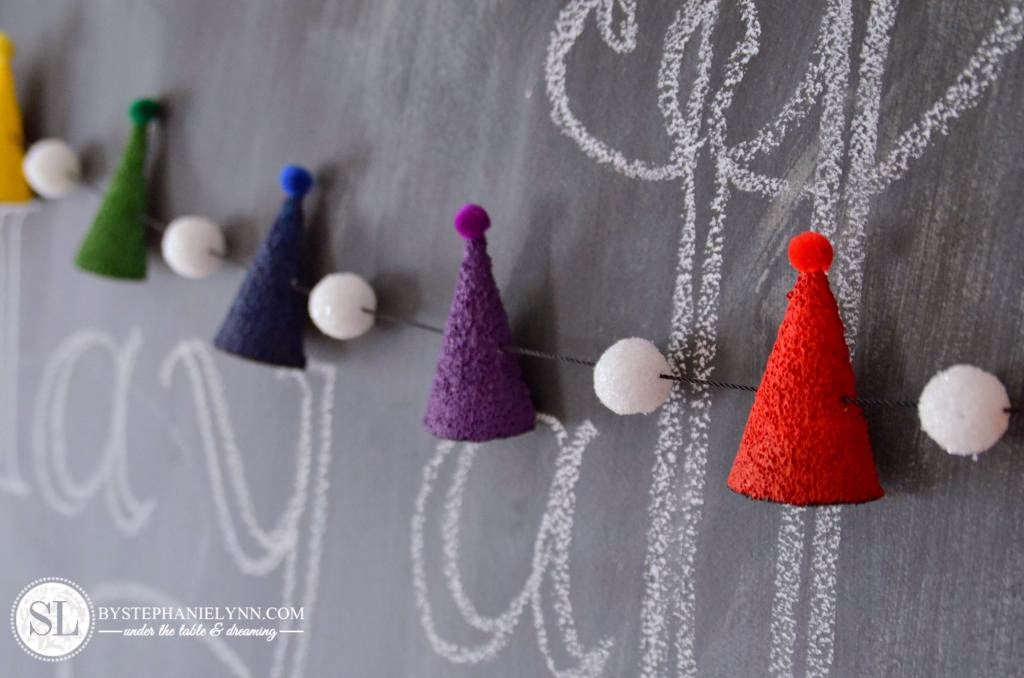 Home Confetti STYROFOAM PARTY HAT GARLAND