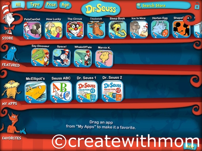 Create With Mom Collection of Dr. Seuss digital media books for Children