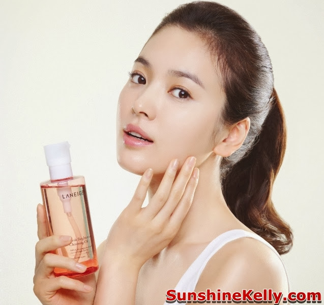 Laneige Cleansing Oil, Laneige Fresh Brightening Cleansing Oil, Laneige Perfect Pore Cleansing Oil, Usage, step by step how to use cleansing oil, skincare, korea, korean skincare, song hye kyo