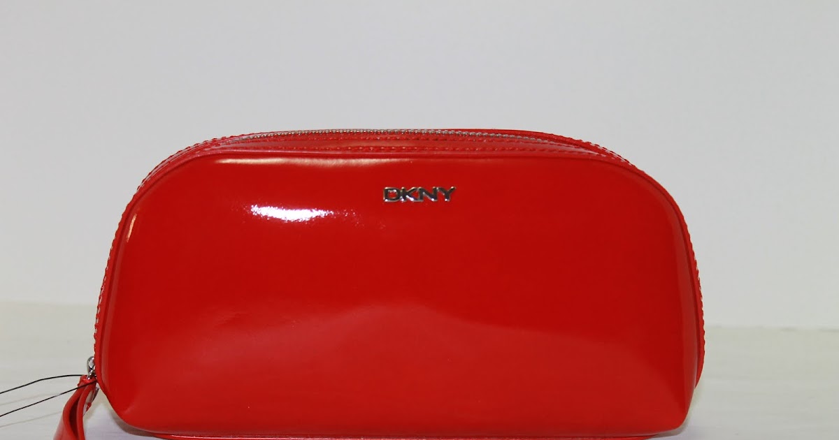 Boutique Malaysia DKNY PATENT LEATHER COSMETIC POUCH CASE