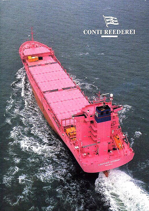 One of the Biggest Pink Freighter Ship on Earth - Contship Germany - Art Car_Central