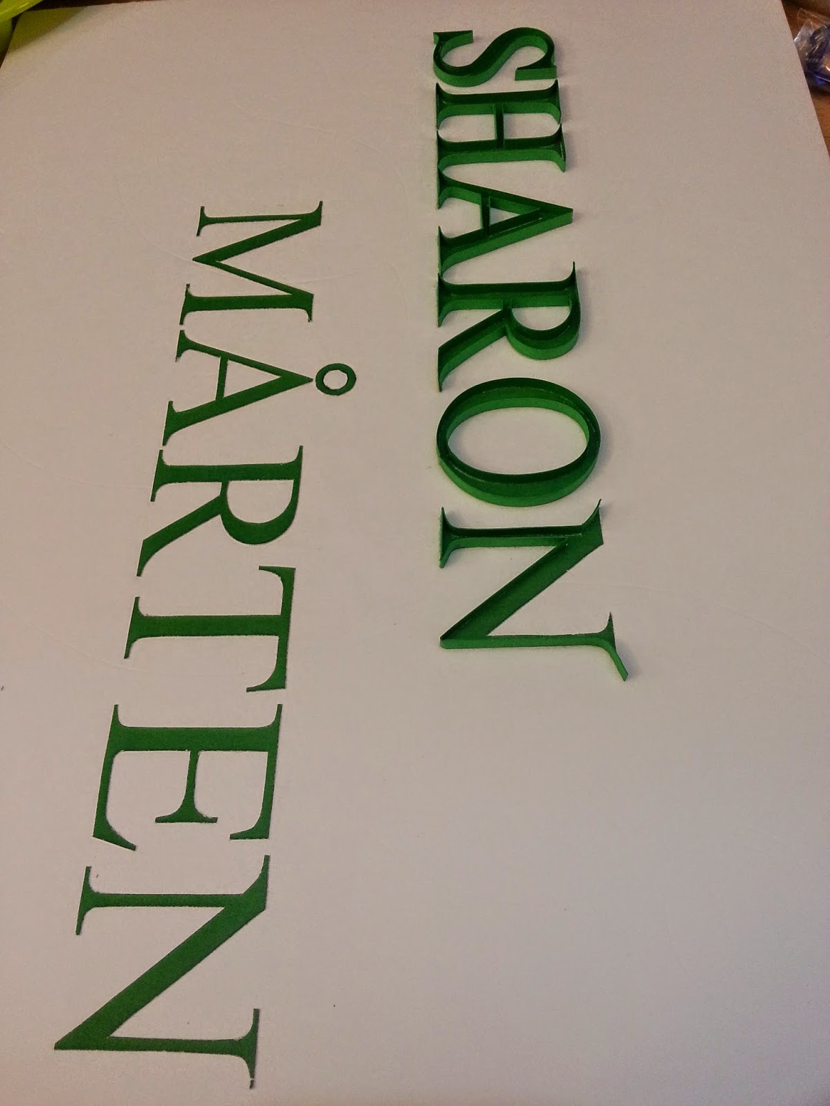 Quilling Me Softly Quilled Name Plate Sharon and Mårten