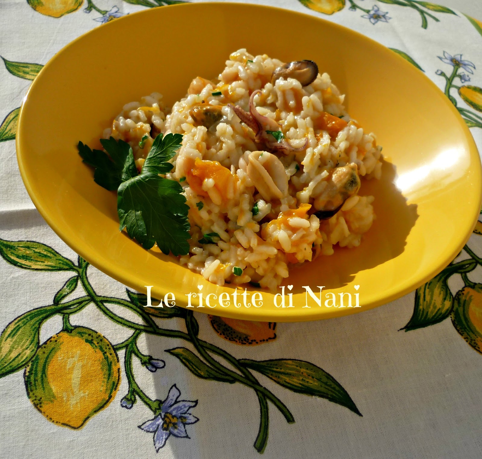 LE RICETTE DI NANI Risotto con zucca e frutti di mare