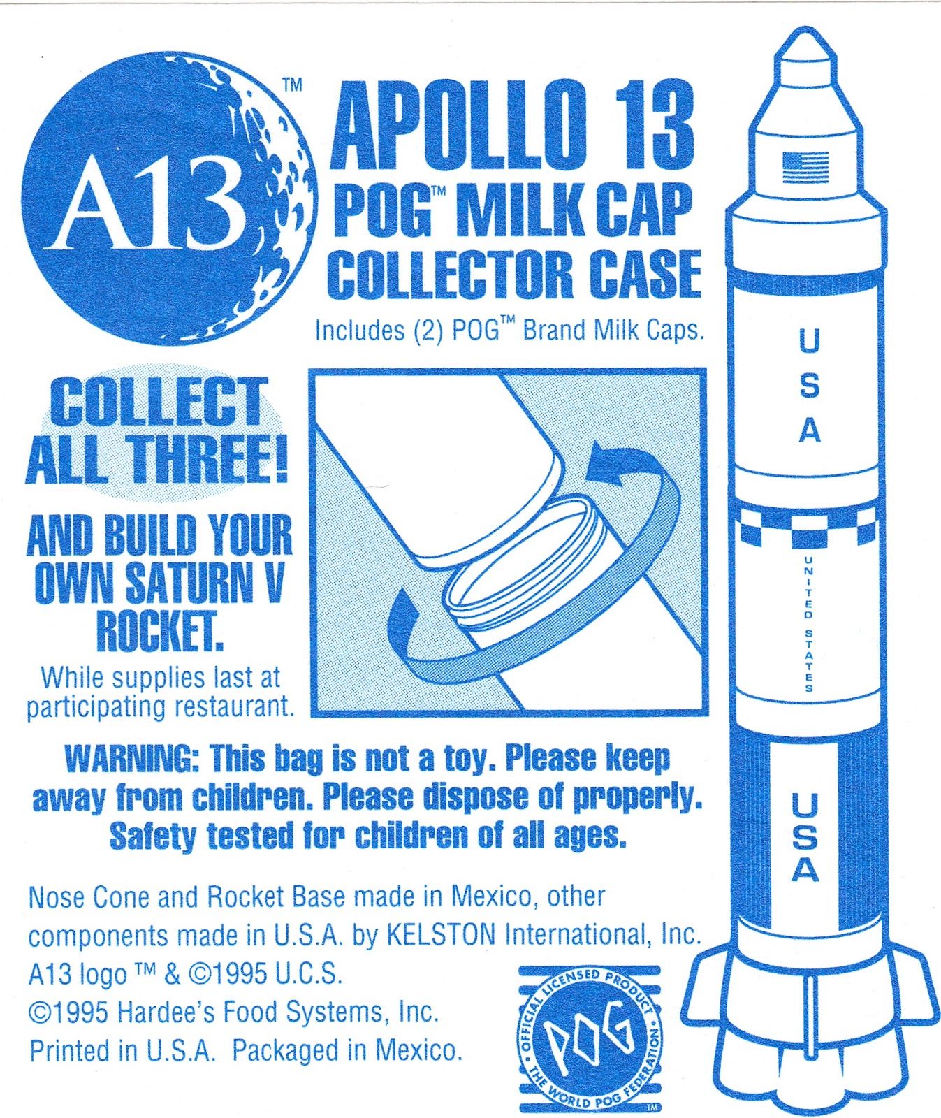 Toys And Stuff Hardee S Apollo 13 Pog Collector Case Stage 3