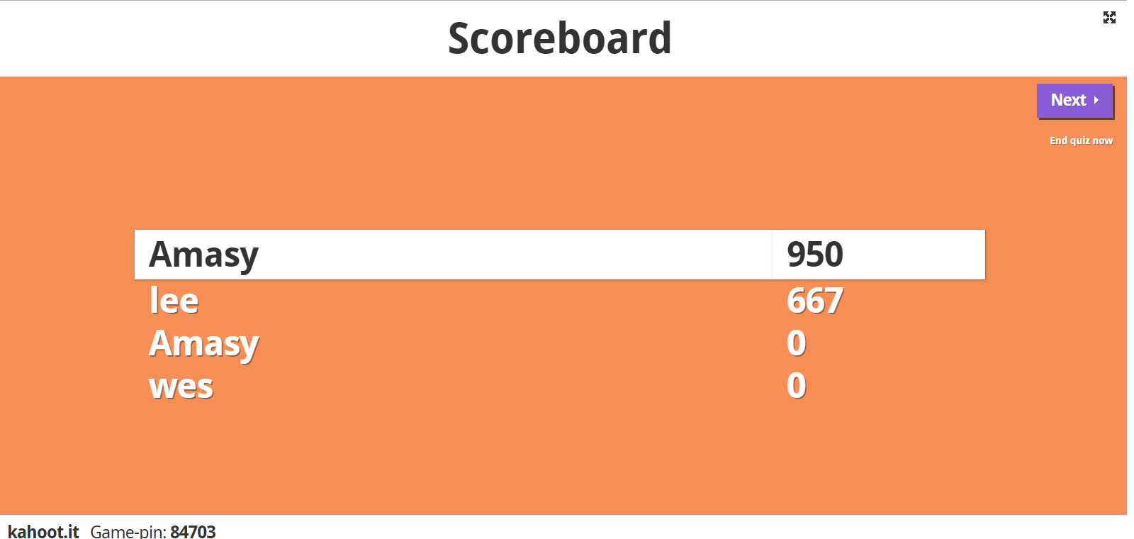 Geography teacher sharing Kahoot