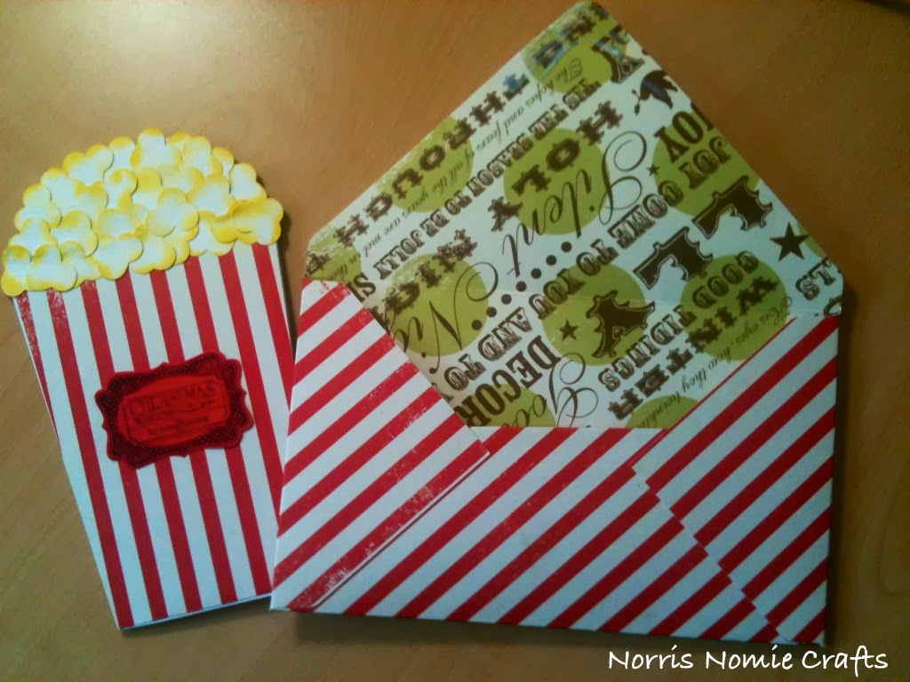 Norris Nomie Crafts Popcorn Bucket Gift Certificate Holder Card