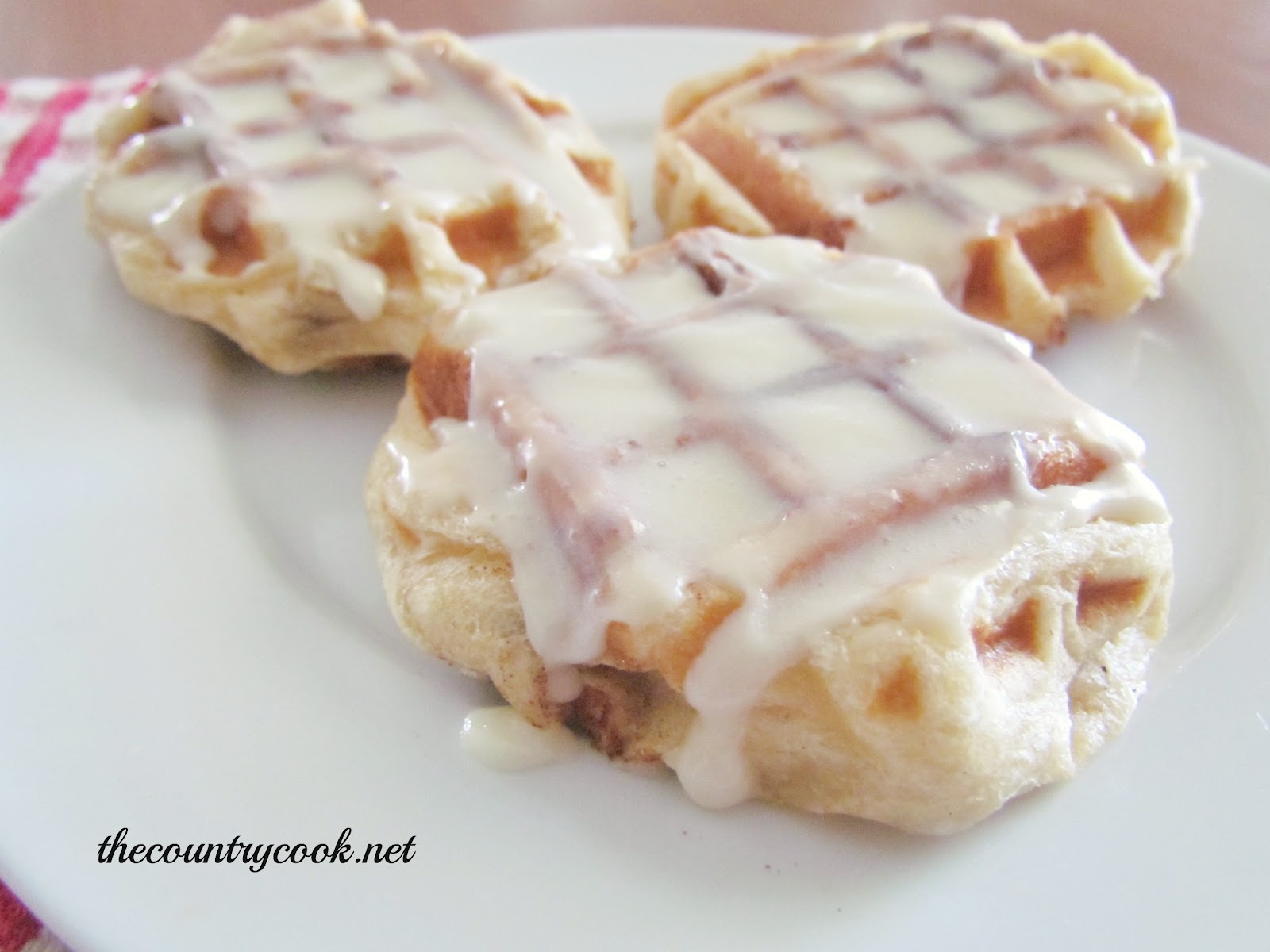 Mini Cinnamon Roll Waffles The Country Cook