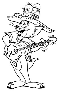Dibujo de Tom y Jerry Mexicanos para colorear