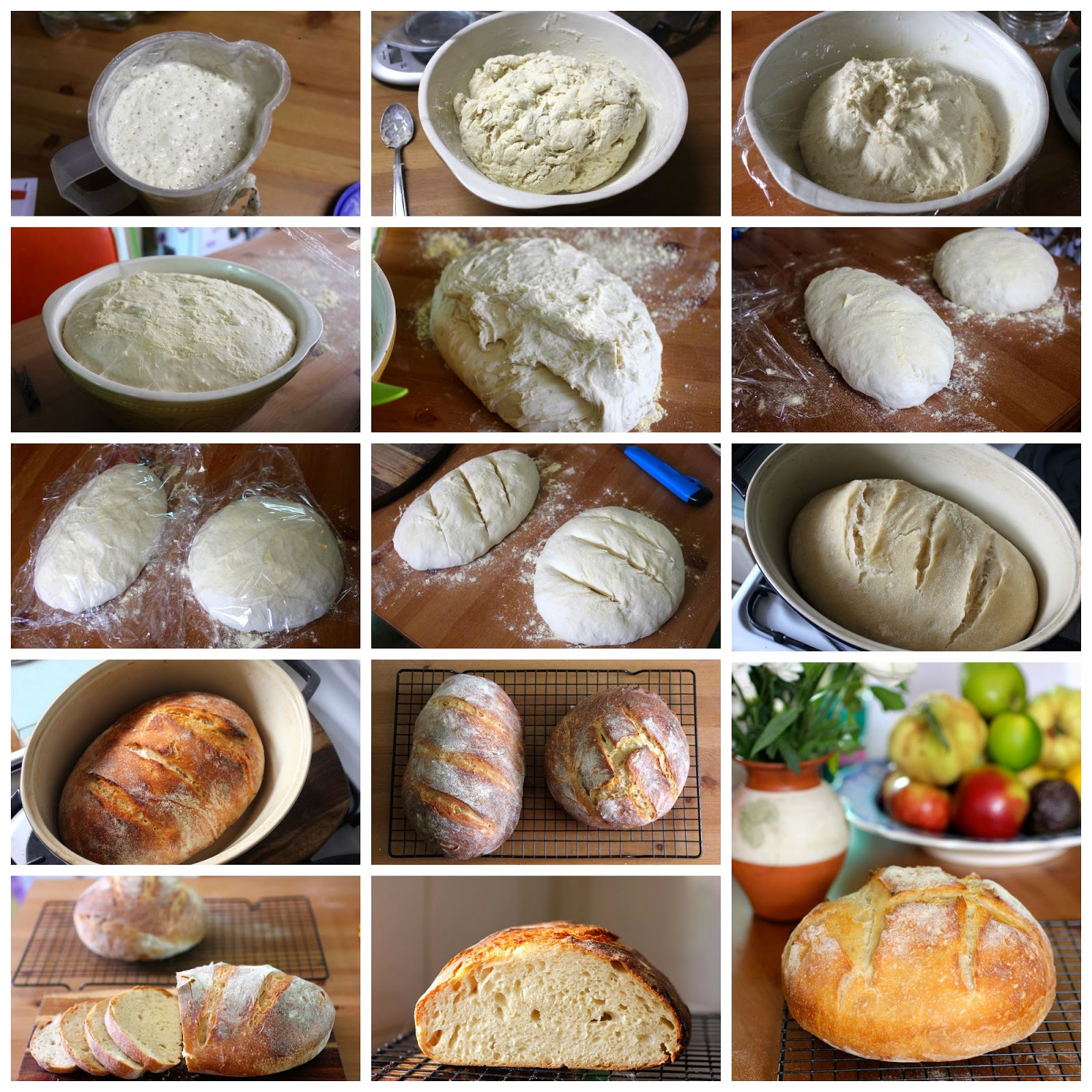 Green Gourmet Giraffe Celia's overnight sourdough bread step by step