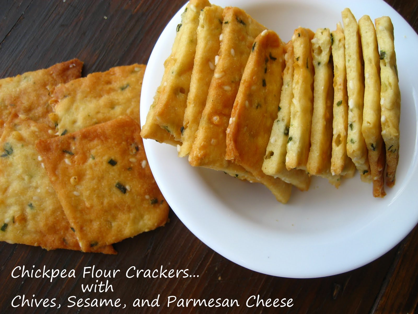 Home Cooking In Montana Chickpea Flour Crackers with Chives...Parmesan