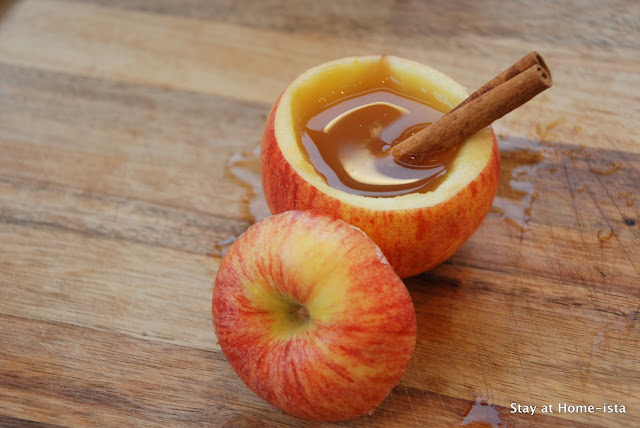 apple cider in an apple cup