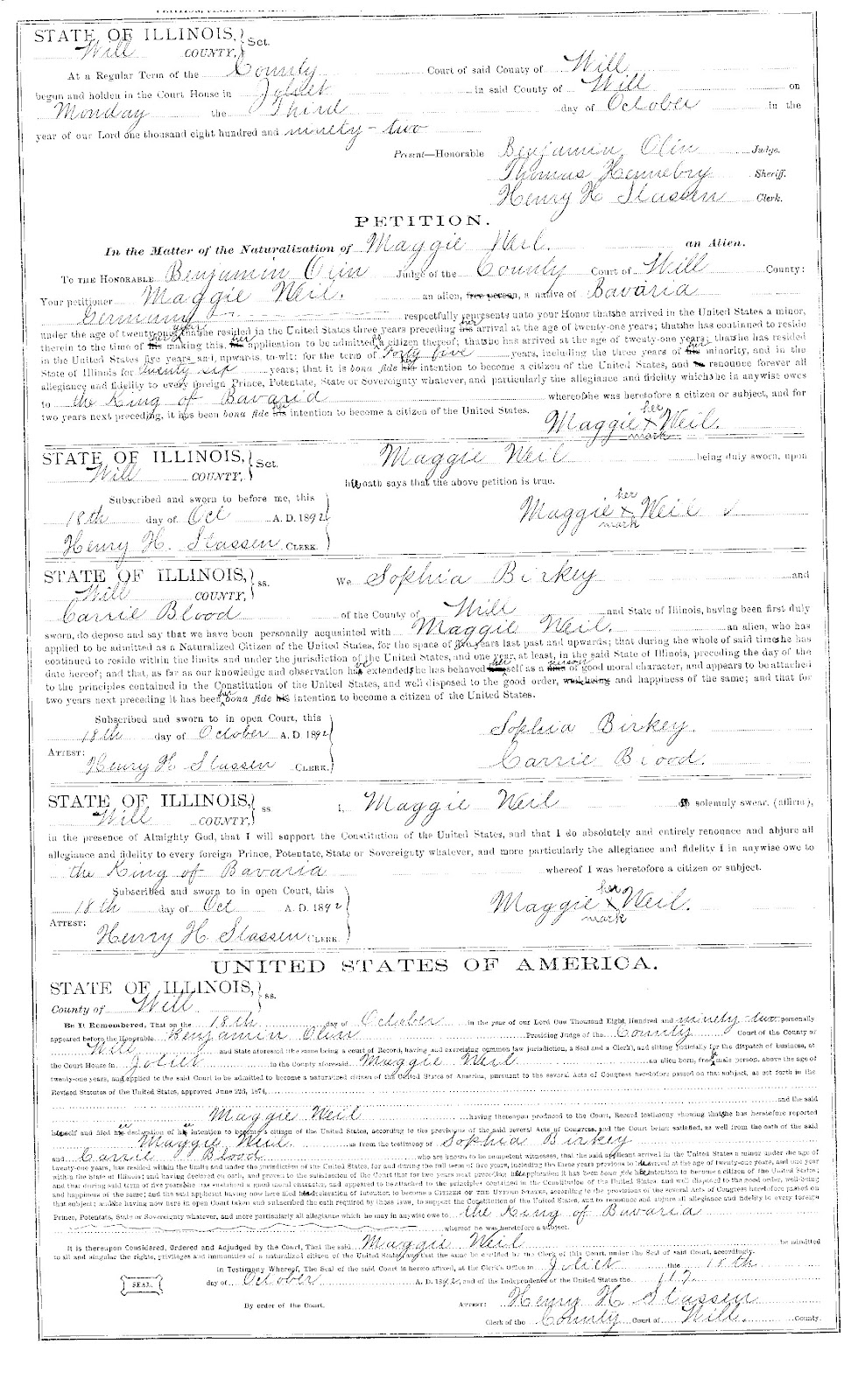 Joliet Genealogy Illinois Naturalization Records