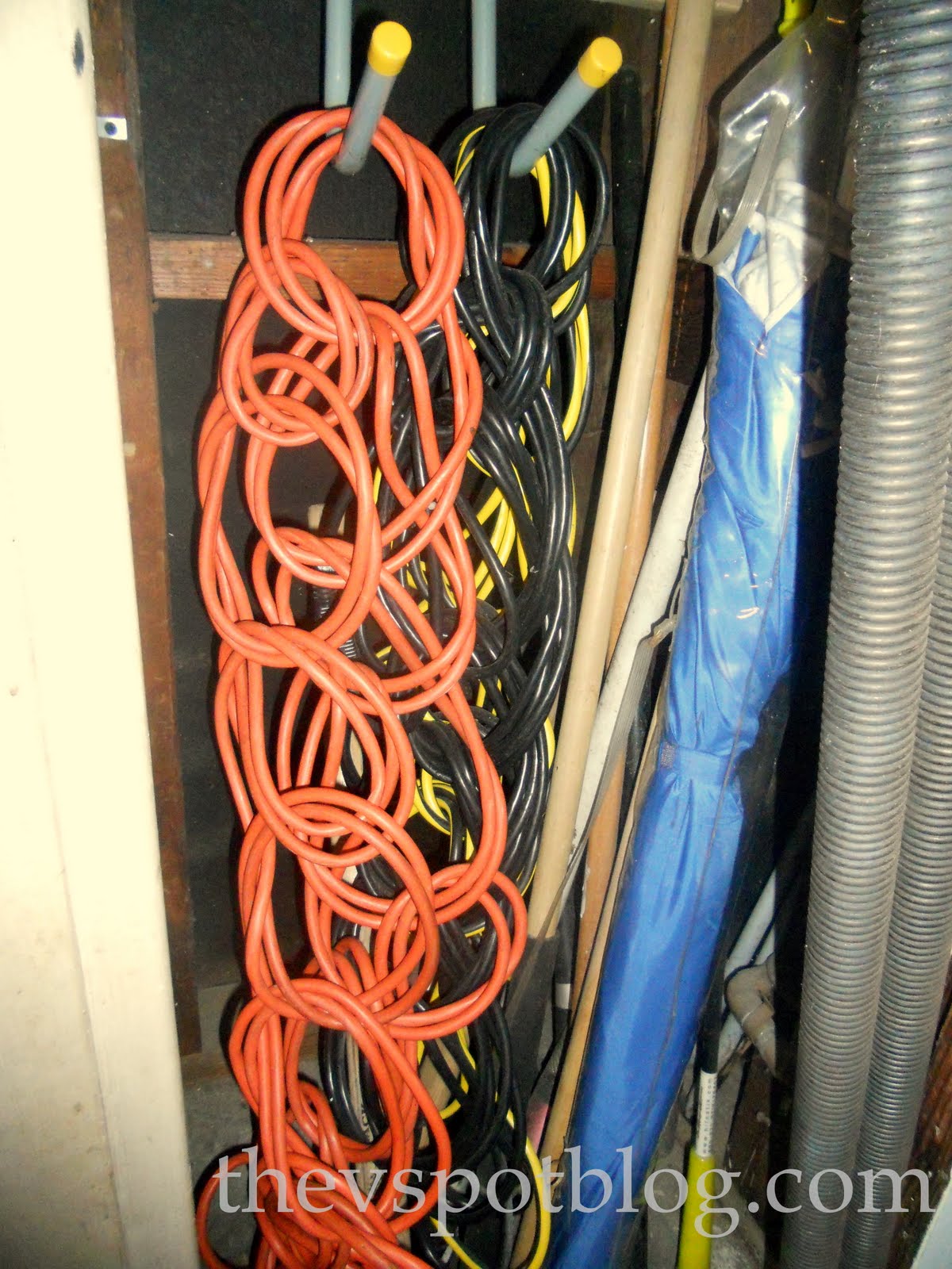 Wrangling extension cords. How to keep them neat and organized. The V Spot