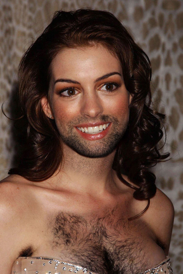 Great Pictures: Female Celebrities With Beards and Chest Hair